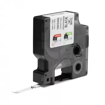 DYMO Rhino Industrial püsivad polüester-sildid | 6 mm x 5,5 m | must trükis valgel | isekleepuv | Rhino ja LabelManager sildimasinatele