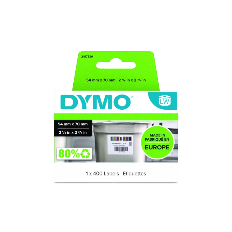 DYMO Authentic LabelWriter varude rotatsiooni sildid toiduainetööstusele | 54 mm x 70 mm | 400 värvikoodiga isekleepuvat silti | LabelWriter sildimasinatele