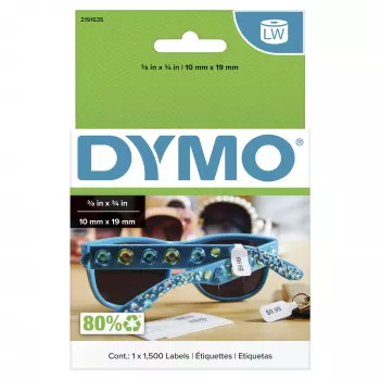 DYMO originaal LW 2-Up hinnasildi sildid | 10 mm x 19 mm | LabelWriter siltprinterite sildid | 1 rull 1500 hinnasildi kleebisega
