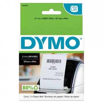 DYMO Authentic LabelWriter pidevsildid | 57 mm x 91 meetrit (2 1/4 tolli x 300 jalga) | Sildid LabelWriter sildiprinteritele | 1 rull