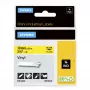 DYMO Rhino tööstuslikud vinüülsildid | 19 mm x 5,5 m | Must trükk kollasel | Isekleepuvad | Rhino ja LabelManager silditrükkijatele