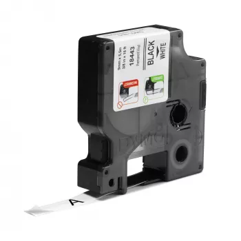 DYMO Rhino tööstuslikud vinüülsildid | 9 mm x 5,5 m | Must trükk valgel | Isekleepuv | Rhino ja LabelManager sildimasinatele
