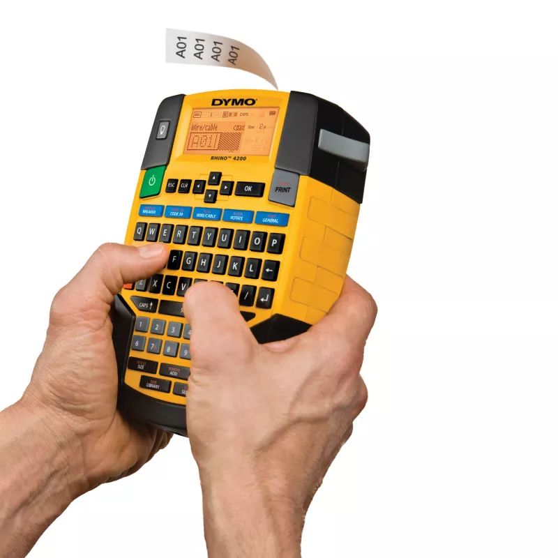 DYMO Rhino tööstuslikud vinüülsildid | 12 mm x 5,5 m | Must trükk valgel | Iseliimuv | Rhino ja LabelManager sildivalmistajatele