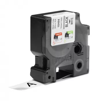 DYMO Rhino tööstuslikud püsivad polüestrist sildid | 19 mm x 5,5 m | must trükis valgel | isekleepuvad | Rhino ja LabelManager silditegijatele
