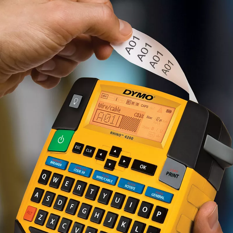 DYMO Rhino Industry Flexible Nailonetikettide | 19 mm x 3,5 m | Must trükis valgel | Iseseisev | Rhino & LabelManager etiketi valmistajatele