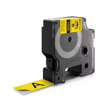 DYMO Rhino Industrial paindlikud nailonkleebised | 19 mm x 3,5 m | must trükk kollasel | isekleepuv | Rhino ja LabelManager sildivalmistajatele