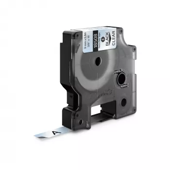 DYMO Rhino Industrial püsivad polüestersildid | 9 mm x 5,5 m | Must trükk läbipaistval | Isekleepuv | LabelManager & Rhino sildivalmistajatele