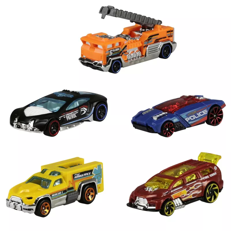 Hot Wheels 5-autokomplekti sortiment, Sõidukikomplekt, 3 a, Assortii värvid