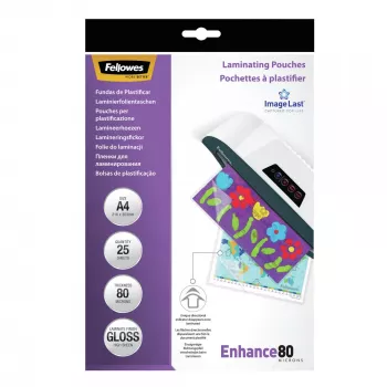 Fellowes ImageLast A4 80 Micron Lamineerimiskiletasku - 25 tk pakend, Läikiv, Läbipaistev, A4, 0,08 mm, 210 mm, 1 mm