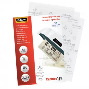 Fellowes ImageLast A4 125 Micron lamineerimistasku - 25 tk pakend, Läikiv, Läbipaistev, A4, 0,125 mm, 310 mm, 214 mm