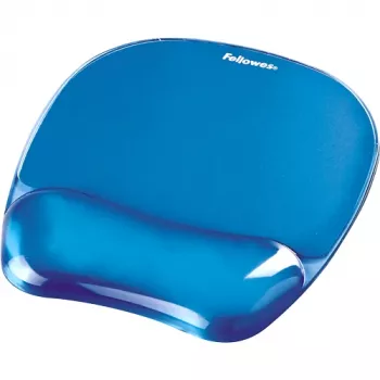 Fellowes'i hiiremati randmetugi - Crystals geelhiirematt libisemiskindla kummialusega - ergonoomiline hiirematt arvutile, sülearvutile, kodukontorisse - ühildub laser- ja optiliste hiirtega - sinine