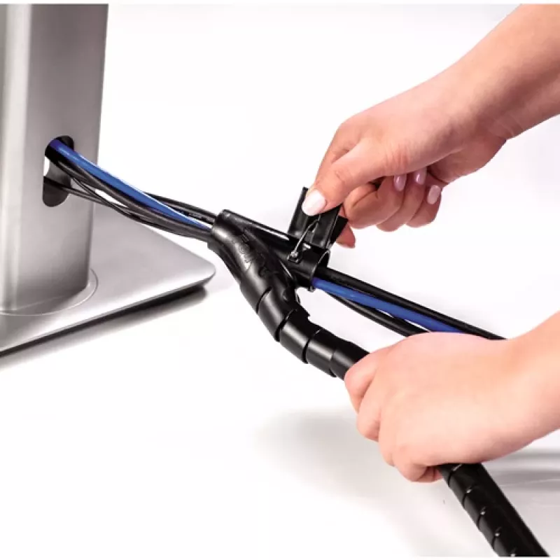 Fellowes CableZip - Must, kaablikaitse, Laud, Must