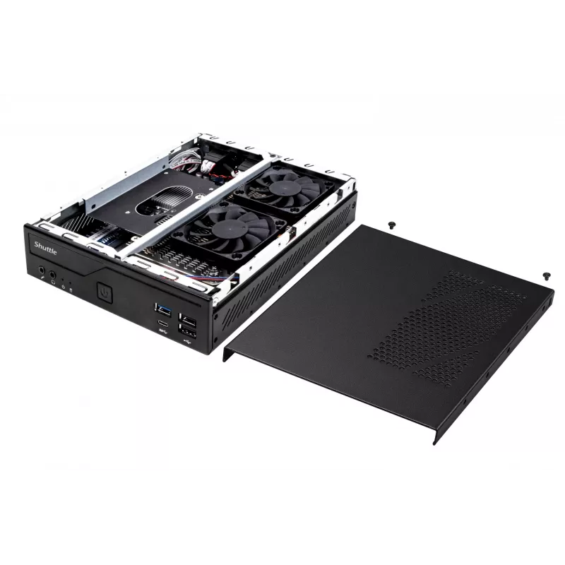 Shuttle õhuke PC DH610 , S1700, 1x HDMI, 2x DP , 1x 2,5-tolline, 2x M.2, 2x LAN (Intel 1G + 2,5G), 2x COM, 24/7 pidev töö, sh VESA