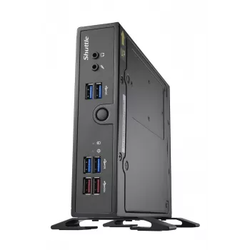 Shuttle XPC õhuke Barebone DS50U5, i5-1335U, 2x LAN (1x 2,5 Gbit, 1x 1 Gbit), 1x COM, 1x HDMI, 1x DP, 1x VGA, ventilaatorita, 24/7 püsiv töö