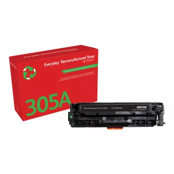 Everyday™ must taastoodetud tooner, Xerox, ühildub HP 305A (CE410A), standardmaht