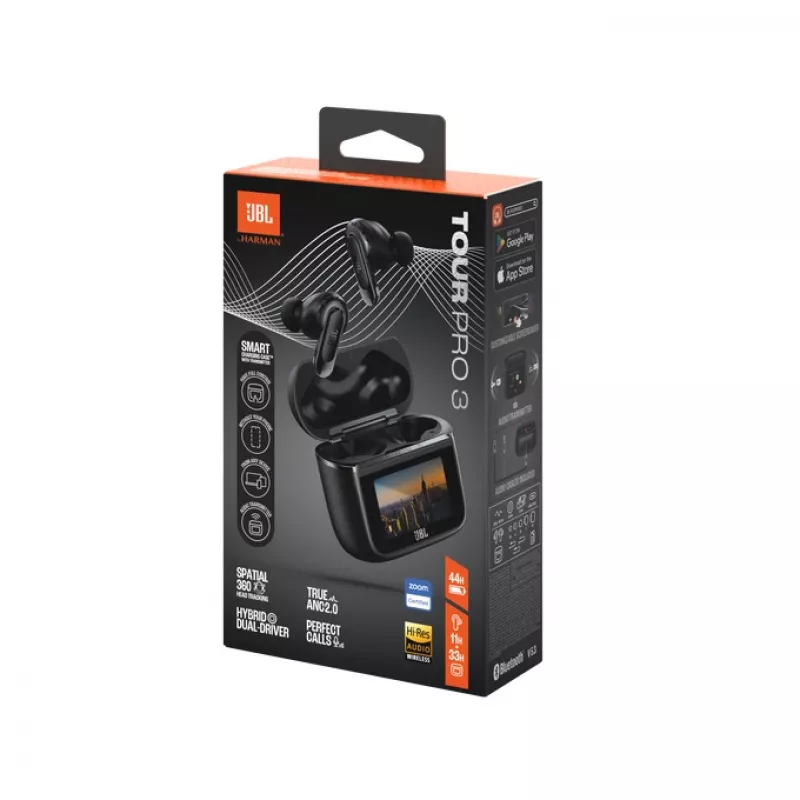 JBL Tour Pro 3 peakomplekt, juhtmevaba, kõrvasisene, kõned/muusika/sport/igapäevane, Bluetooth, must