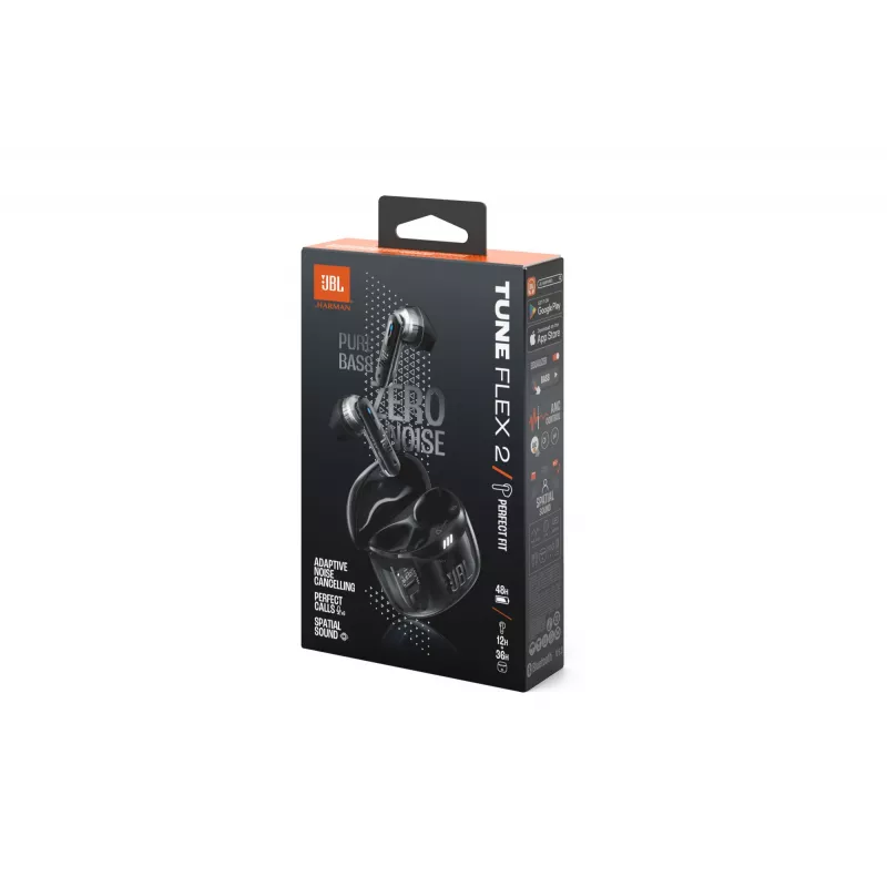 JBL Tune Flex 2 Ghost Edition Peakomplekt True Wireless Stereo (TWS) Kõrvasisesed Kõned/Muusika Bluetooth Must