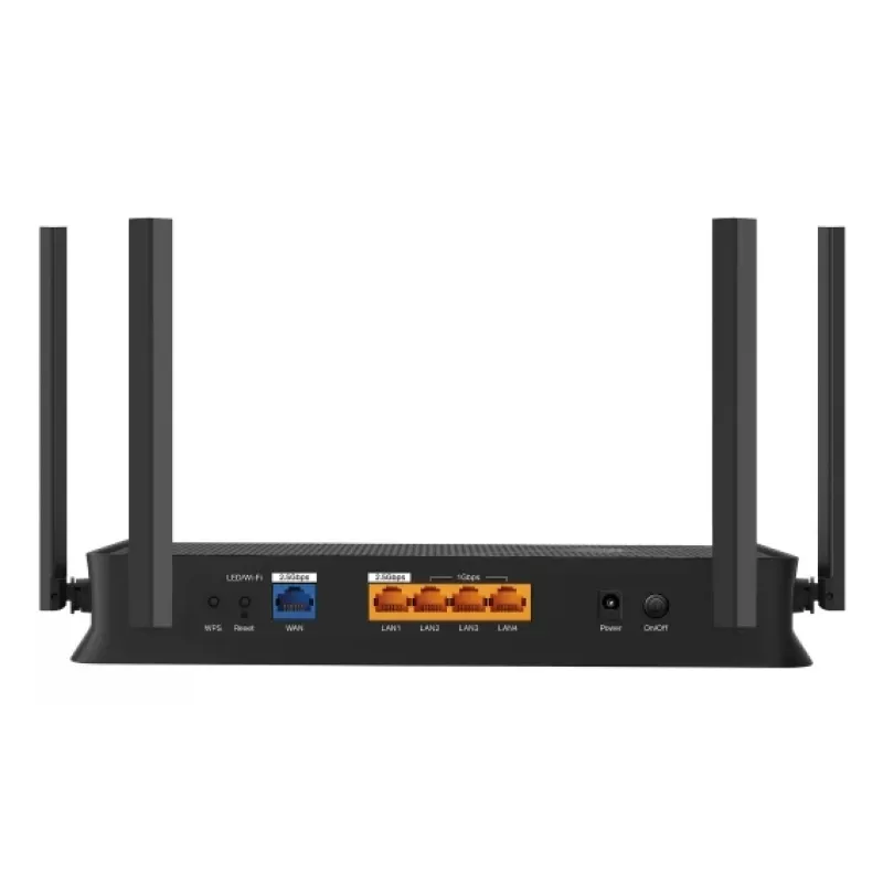 Lauapealne traadita ruuter TP-Link EB210 Pro — kaheribaline 2,4/5 GHz, Wi‑Fi 7 (802.11be), 2,5 Gigabit Ethernet, 5 LAN-porti, USB, must