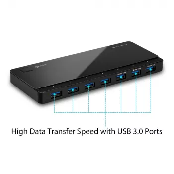 TP-Link UH700 liidesejaotur USB 3.2 Gen 1 (3.1 Gen 1) Micro-B 5000 Mbit/s Must