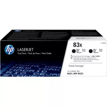 Tonerikassetid HP 83X (CF283XD) 2-pakendis suure mahutavusega mustad LaserJet-printeritele, 2200 lehekülge (must)
