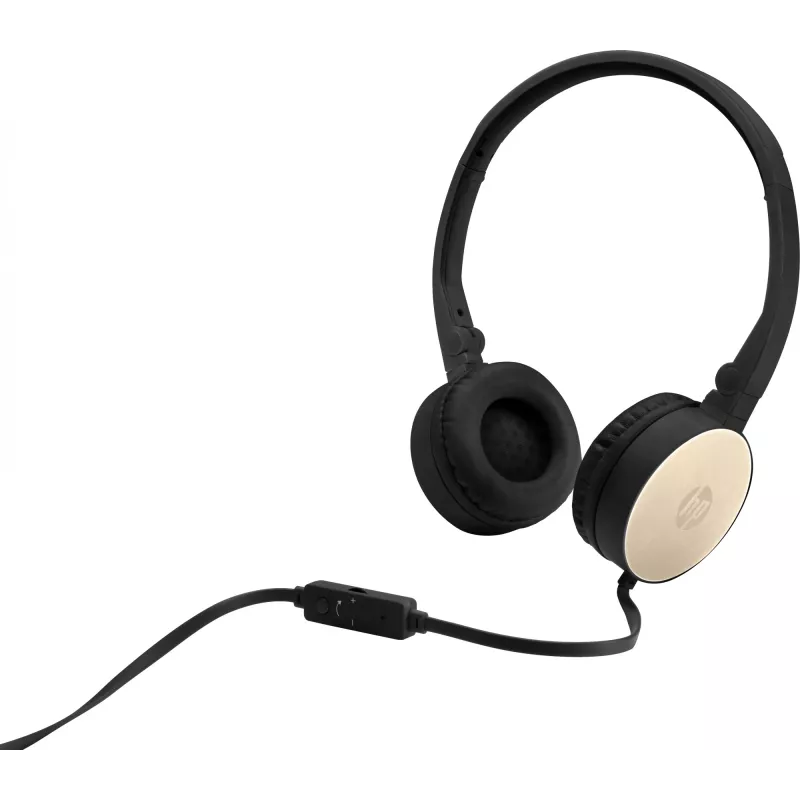 HP Stereo Peakomplekt H2800 (must siidkullaga), juhtmega ühendus, kõned/muusika, 125 g, peakomplekt, must, kuldne