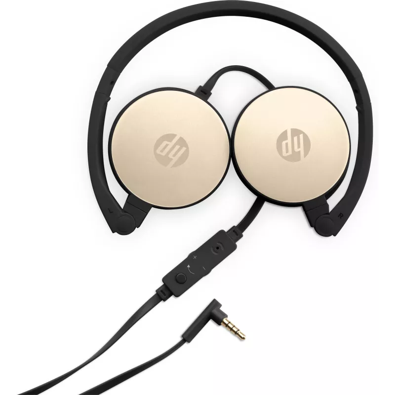 HP Stereo Peakomplekt H2800 (must siidkullaga), juhtmega ühendus, kõned/muusika, 125 g, peakomplekt, must, kuldne