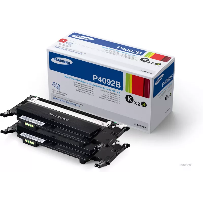 Toonerkassettide 2-pakend, Samsung CLT-P4092B, must, 1500 lehekülge kassetiga