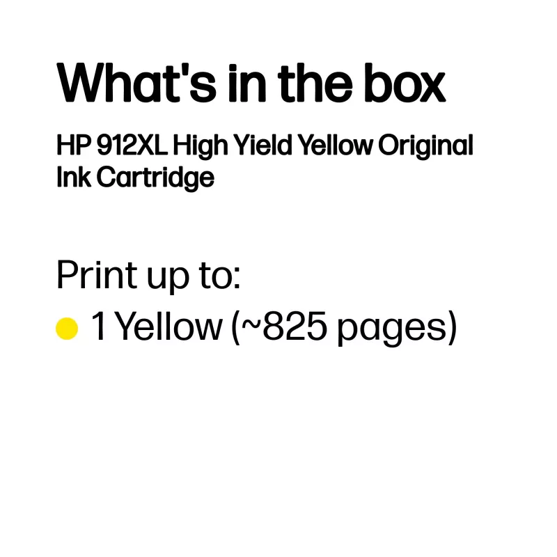 HP 912XL High Yield kollane Originaal tindikassett, kollane, 1 tk, 700 lehekülge