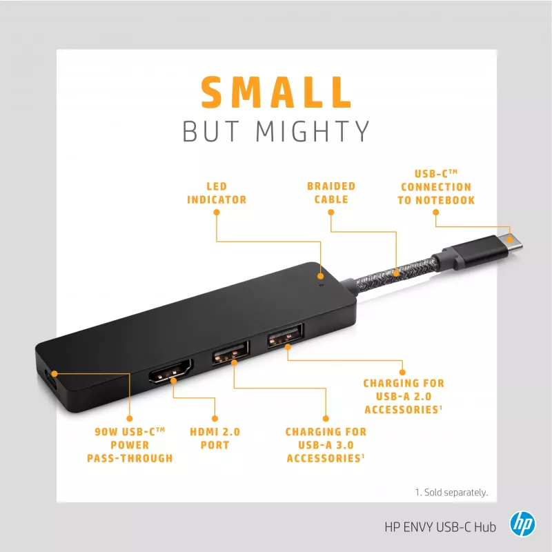 HP ENVY USB-C Hub USB 3.2 Gen 1 (3.1 Gen 1) USB-C