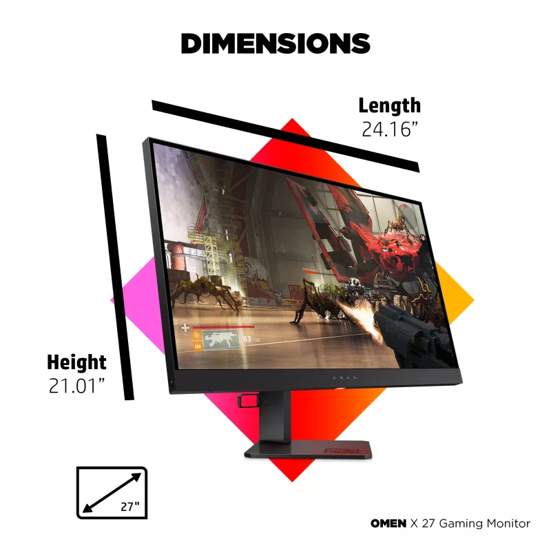 HP OMEN X 27 arvutimonitor 68,6 cm (27 tolli) 2560 x 1440 pikslit Quad HD Must (taastatud toode)