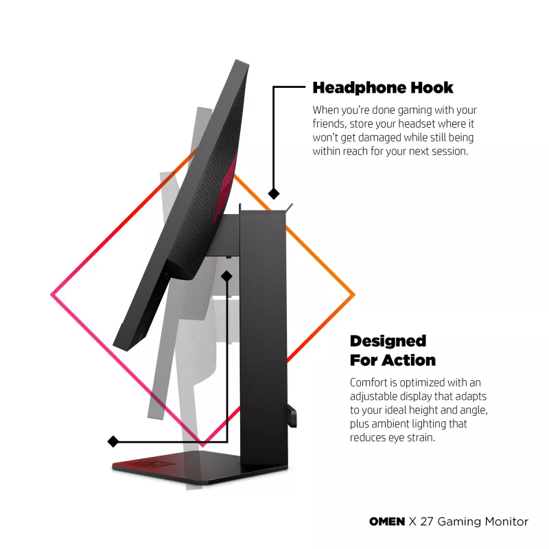 HP OMEN X 27 arvutimonitor 68,6 cm (27 tolli) 2560 x 1440 pikslit Quad HD Must (taastatud toode)