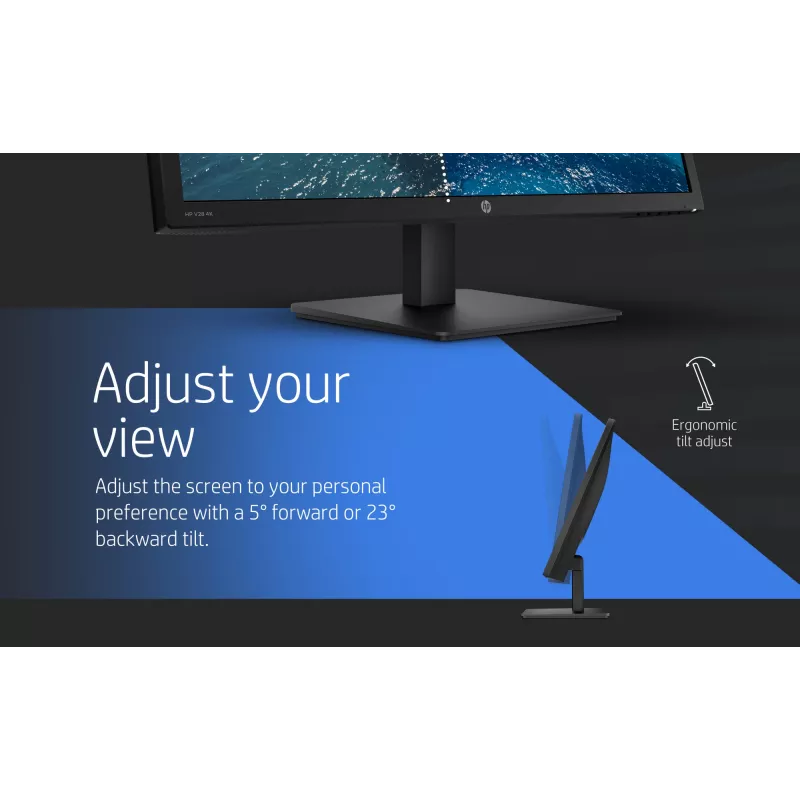 HP V28 arvutikuvar 71,1 cm (28 tolli) 3840 x 2160 pikslit 4K Ultra HD LED Must