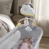 Fisher-Price Rainbow Showers võrevoodi ja voodiääremobiil, hälli, heliga, öötuli, sisseehitatud taimer, kangas, plast