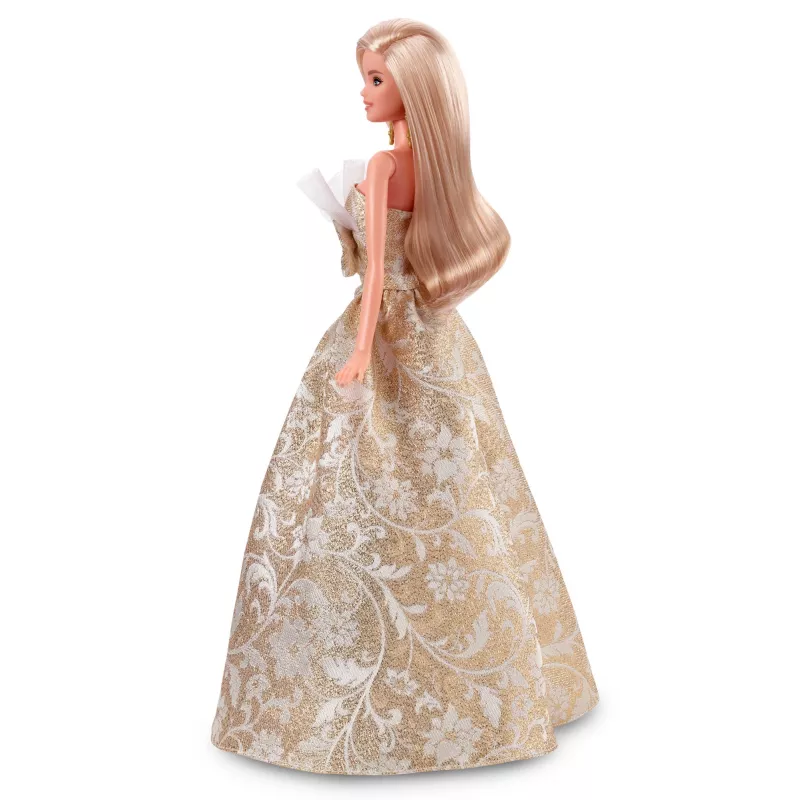 Barbie Signature 2025 pühadefiguur nukk, hooajaline kollektsionäär, blond hõbedase ja kuldse kleidiga