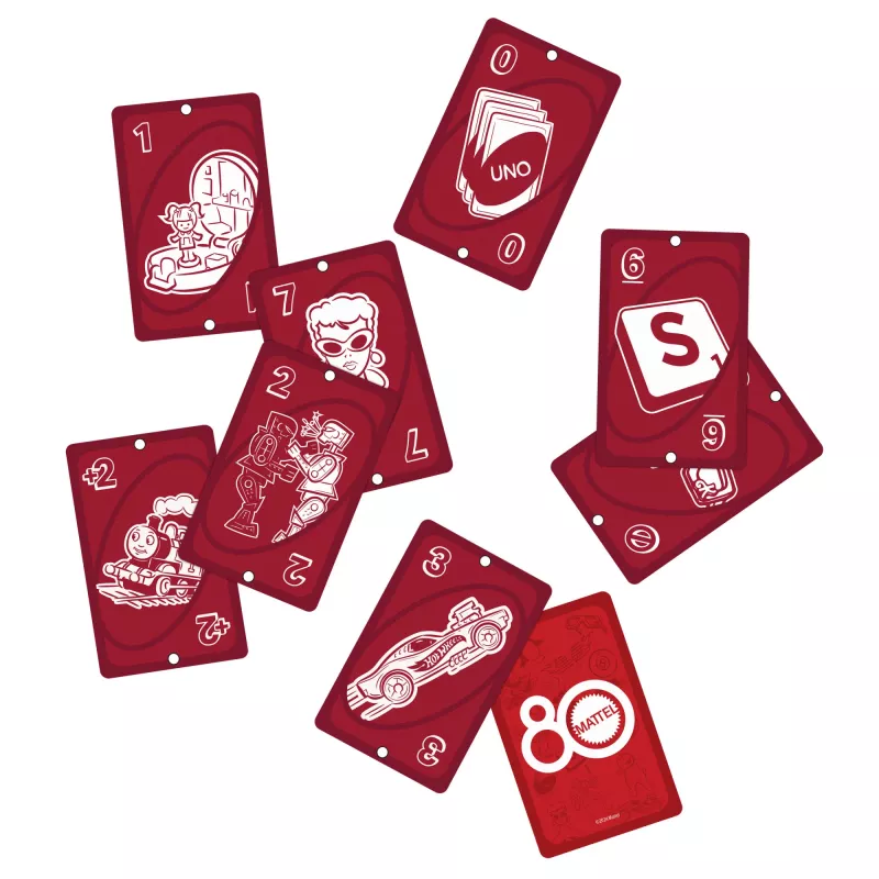 Games UNO Mattel 80. Ruby punane kaardimäng lastele ja pereõhtuteks