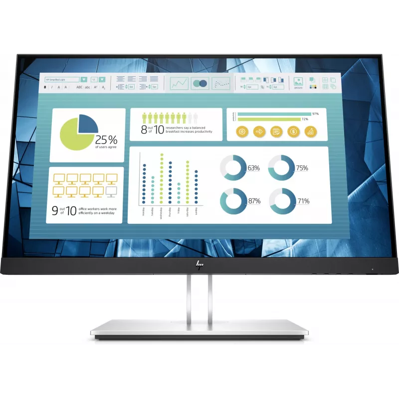 HP E-Series E22 G4 arvutimonitor 54,6 cm (21,5 tolli) 1920 x 1080 pikslit Full HD LCD Must, Hõbedane