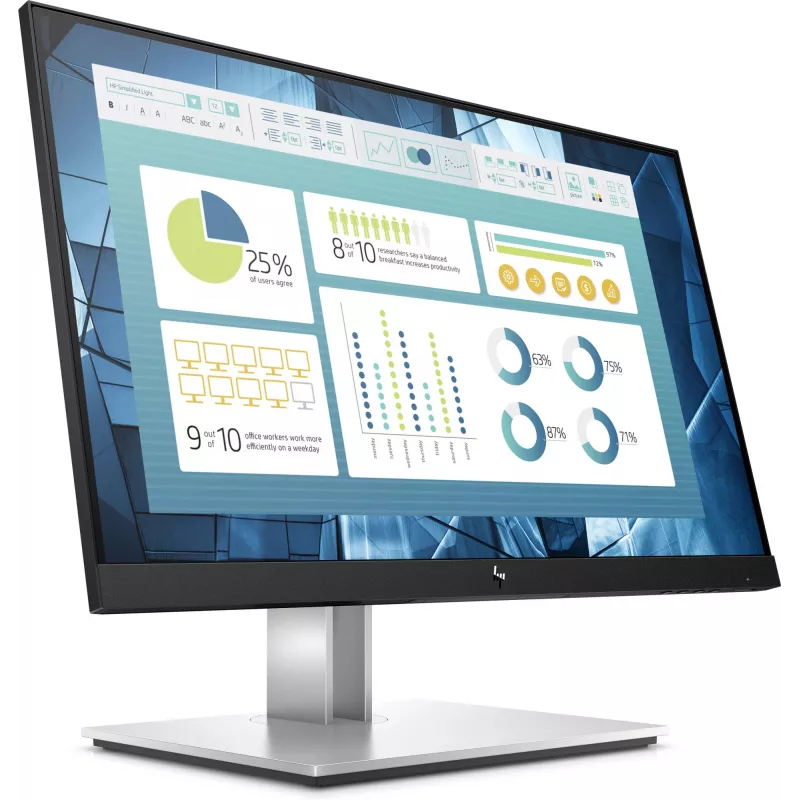 HP E-Series E22 G4 arvutimonitor 54,6 cm (21,5 tolli) 1920 x 1080 pikslit Full HD LCD Must, Hõbedane