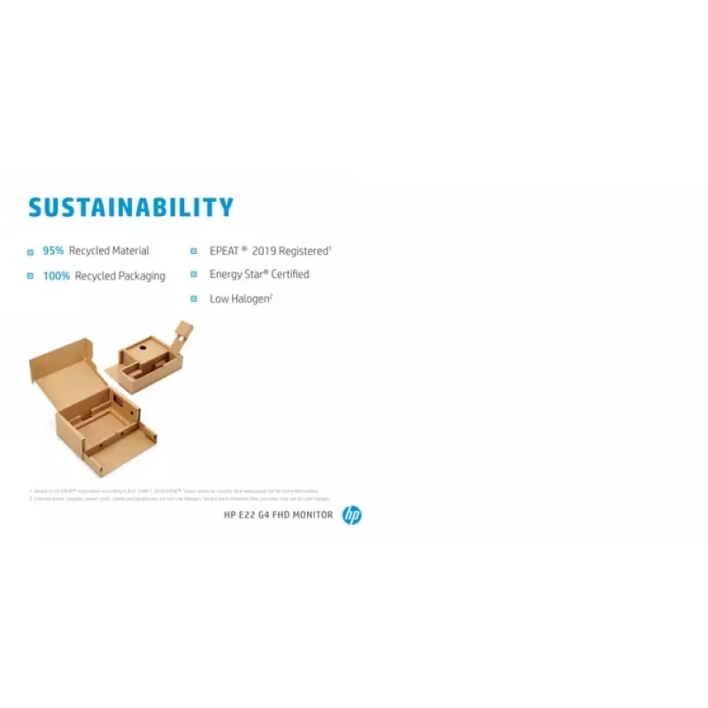 HP E-Series E22 G4 arvutimonitor 54,6 cm (21,5 tolli) 1920 x 1080 pikslit Full HD LCD Must, Hõbedane