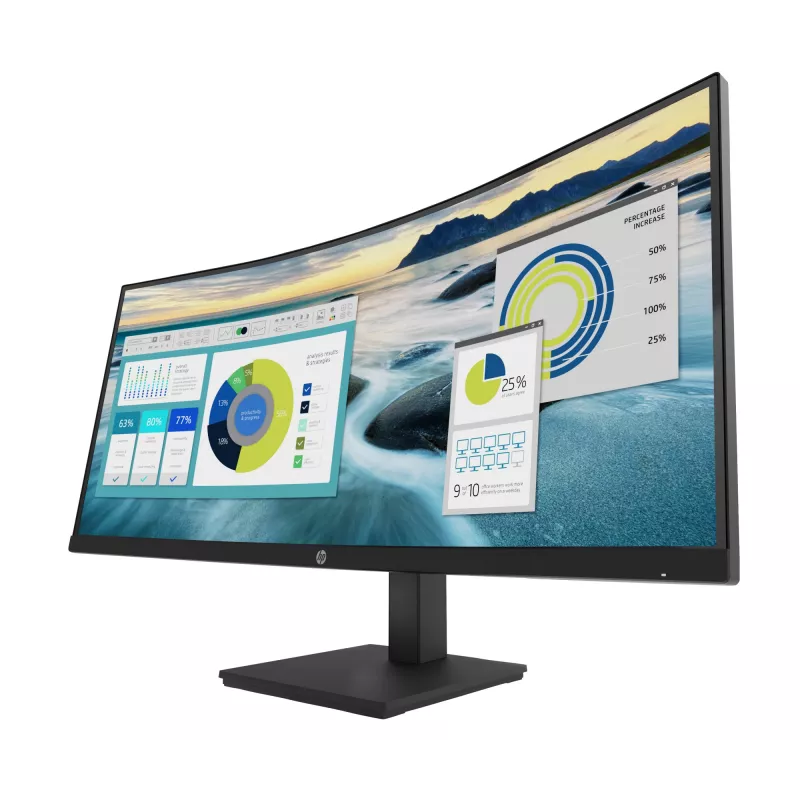 HP P34hc G4 WQHD USB-C kumer monitor, 86,4 cm (34 tolli), 3440 x 1440 pikslit, Wide Quad HD, LCD, 5 ms, must