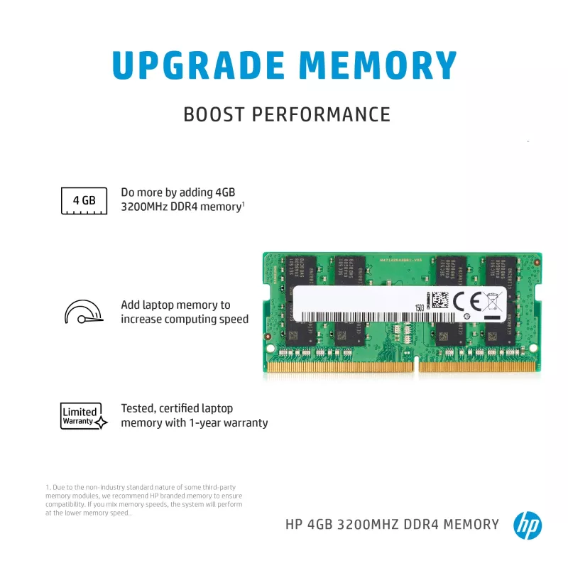 HP 286H5AA mälumoodul 4 GB 1 x 4 GB DDR4 260-kontaktiline SO-DIMM