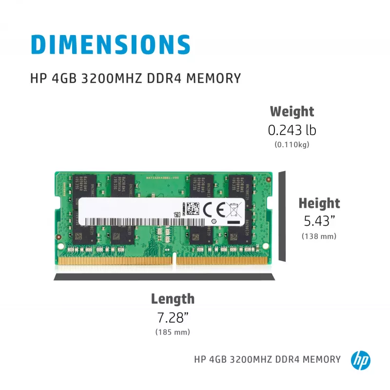 HP 286H5AA mälumoodul 4 GB 1 x 4 GB DDR4 260-kontaktiline SO-DIMM