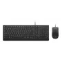 Juhtmega täissuuruses USB-klaviatuuri ja hiire komplekt Lenovo 4X31R64409 — 100% paigutus, 1,8 m kaabel, must, taani