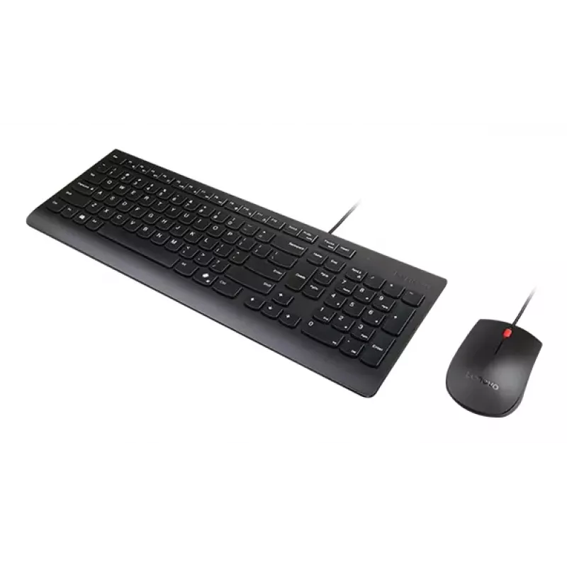 Juhtmega täissuuruses USB-klaviatuuri ja hiire komplekt Lenovo 4X31R64409 — 100% paigutus, 1,8 m kaabel, must, taani
