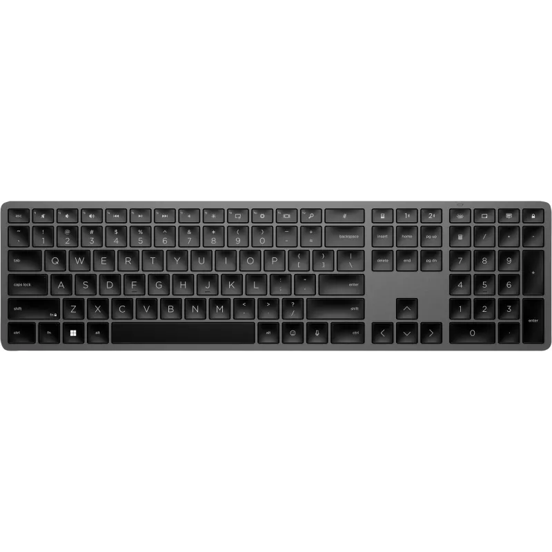 HP 975 kaherežiimiline juhtmevaba klaviatuur, täissuuruses, raadiosageduslik juhtmevaba, Bluetooth, must