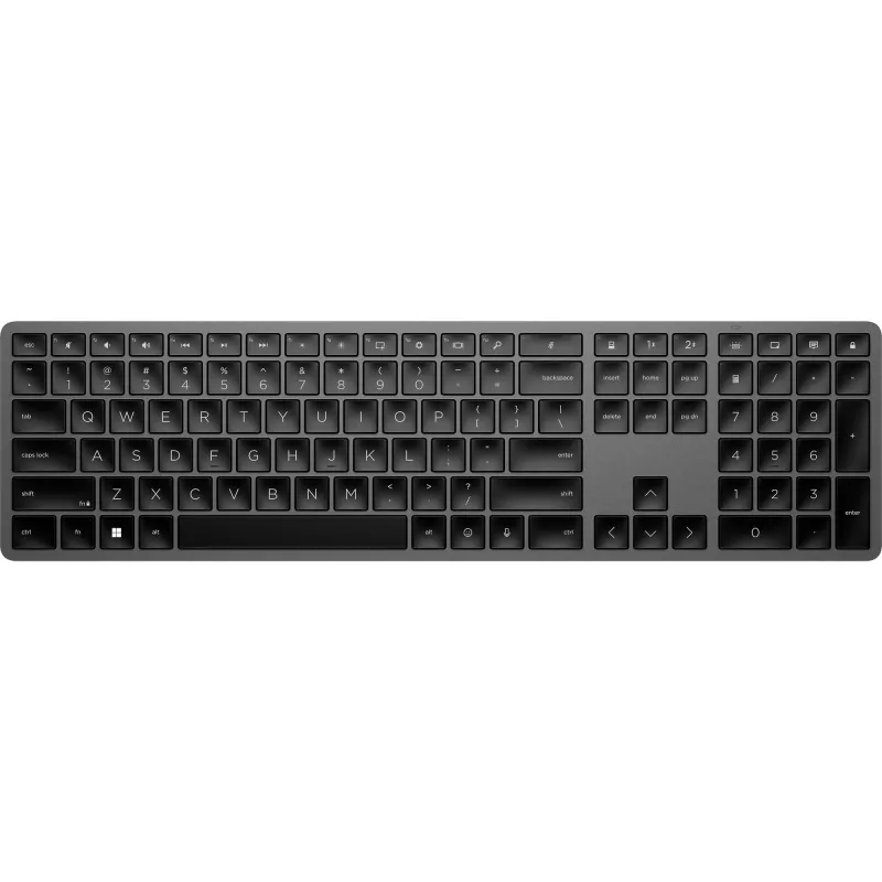 HP 975 kaherežiimiline juhtmevaba klaviatuur, täissuuruses, raadiosageduslik juhtmevaba, Bluetooth, must