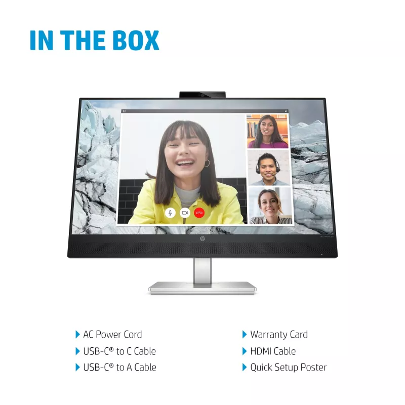 HP E27m G4 QHD USB-C konverentsimonitor, 68,6 cm (27 tolli), 2560 x 1440 pikslit, Quad HD, LCD, 5 ms, must, hõbedane