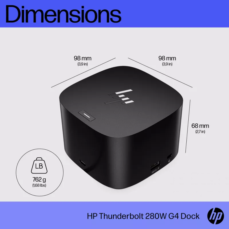 HP Thunderbolt Dock 280W G4 juhtmega dokkimisjaam Thunderbolt 4 must