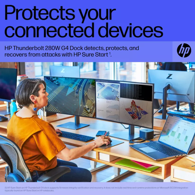 HP Thunderbolt Dock 280W G4 juhtmega dokkimisjaam Thunderbolt 4 must