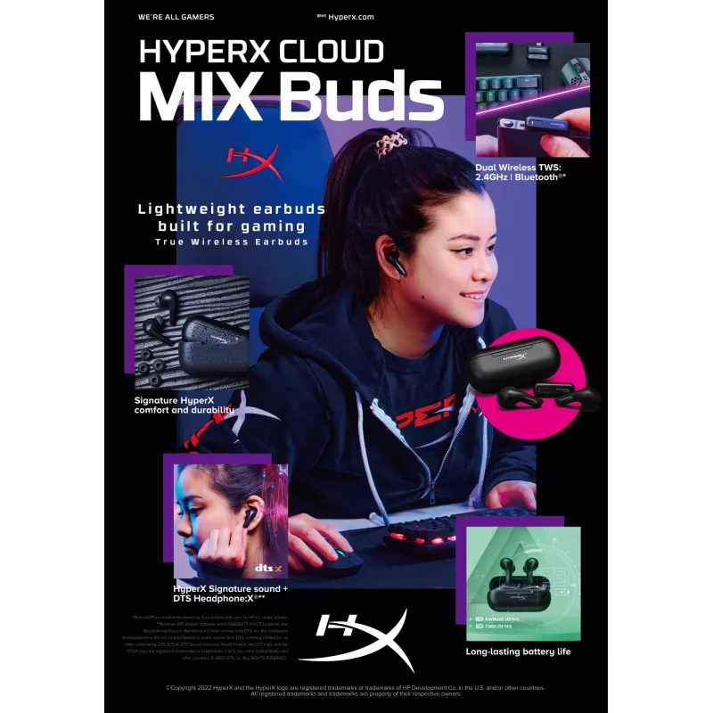 HyperX Cloud MIX Buds juhtmevabad kõrvaklapid (must)