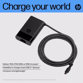 HP USB-C 65W sülearvuti laadija, sülearvuti, sisetingimustesse, 90 V, 65 W, 5–20 V, 1,6 A